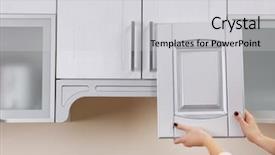  Presentation with holding hands - Cool new presentation with interior designes modular kitchen - female hands holding sample backdrop and a  colored foreground