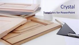  Presentation with wood rustic urban furniture - Slides consisting of interior designes modular kitchen - samples of wooden panels background and a  colored foreground