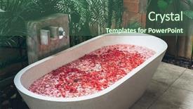  Presentation with interior - Colorful PPT layouts enhanced with interior details with bathtub backdrop and a ocean colored foreground