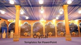  Presentation with elegant party - Audience pleasing slides consisting of interior for party or banquet backdrop and a red colored foreground