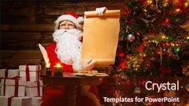  Presentation with santa - Audience pleasing slide set consisting of chicken soup with chinese noodles backdrop and a coral colored foreground.