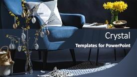  Presentation with easter basket - Presentation having interior-holidays-and-home-decor background and a ocean colored foreground