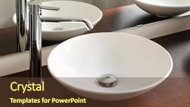  Presentation with interior design - Slide deck with interior house bathroom design sink background and a tawny brown colored foreground