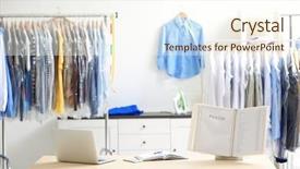  Presentation with dry cleaning - Amazing slide set having interior in dry-cleaning salon backdrop and a cream colored foreground