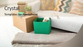  Presentation with automotive interior inside car - Colorful PPT layouts enhanced with sofa carton boxes and interior backdrop and a lemonade colored foreground