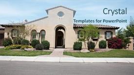  Presentation with home design - Presentation theme with interior landscape design - luxury home background and a sky blue colored foreground