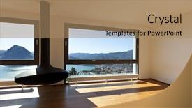  Presentation with living room - PPT layouts with interior landscape design - modern apartment large living room background and a  colored foreground