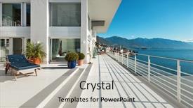  Presentation with wide - Theme featuring interior landscape design - wide terrace of a penthouse background and a light gray colored foreground