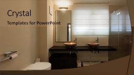  Presentation with luxury awards ceremony - Audience pleasing presentation theme consisting of interior luxury apartment beautiful bathroom backdrop and a coral colored foreground