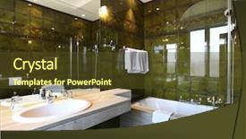  Presentation with luxury - Audience pleasing PPT theme consisting of interior luxury apartment comfortable bathroom backdrop and a tawny brown colored foreground