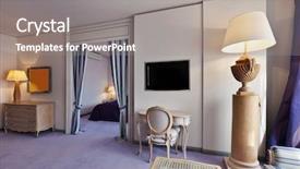 Presentation with lounge - Slide deck with interior luxury apartment comfortable suite background and a gray colored foreground