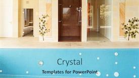  Presentation with villa - Slides featuring interior luxury villa pool decorated with frescoes background and a light blue colored foreground