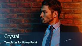  Presentation with apartments - Slide set featuring interior men's beauty fashion background and a ocean colored foreground