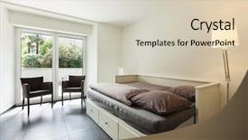  Presentation with interior - Slides with interior modern house guest room background and a  colored foreground