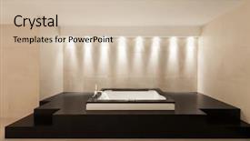  Presentation with wide - Amazing presentation having interior modern house wide marble bathroom with jacuzzi backdrop and a soft green colored foreground