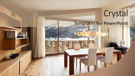  Presentation with dining - Colorful slides enhanced with interior mountain house beautiful dining backdrop and a coral colored foreground