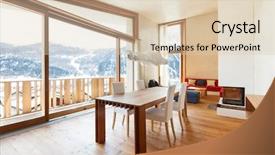  Presentation with dining - PPT layouts having interior mountain house beautiful dining background and a lemonade colored foreground