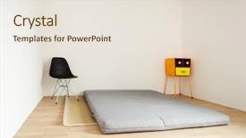  Presentation with mattress - Presentation enhanced with interior new house bedroom with a mattress background and a sky blue colored foreground