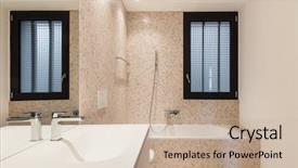  Presentation with interior - Slides having interior-new-house-view-modern background and a soft green colored foreground