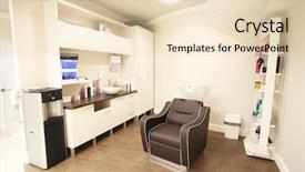  Presentation with beauty - PPT theme with interior of a beauty parlour background and a  colored foreground