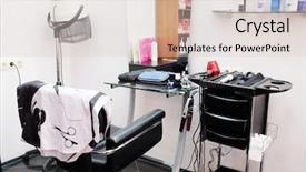  Presentation with beauty salon - Cool new slide set with interior of a beauty salon backdrop and a lemonade colored foreground