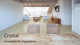  Presentation with interior - Beautiful slide set featuring interior of a beautyfull attic backdrop and a soft green colored foreground