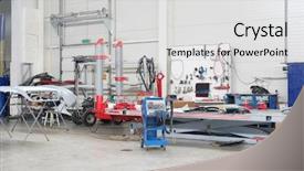  Presentation with body - Cool new slide deck with interior of a body shop backdrop and a light gray colored foreground