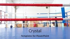  Presentation with boxing ring - Slide deck with interior of a boxing hall background and a light blue colored foreground