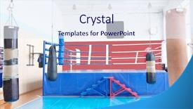  Presentation with barangay hall - Slides having interior of a boxing hall background and a sky blue colored foreground