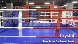  Presentation with boxing - Slides consisting of interior of a boxing hall background and a cobalt blue colored foreground