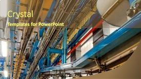  Presentation with piping system - Slide set having interior-of-a-chemical-industry background and a tawny brown colored foreground