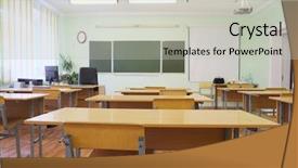  Presentation with bible college class - Presentation design featuring interior of a class room background and a  colored foreground