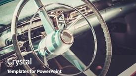  Presentation with classic car - Theme featuring interior of a classic american background and a dark gray colored foreground