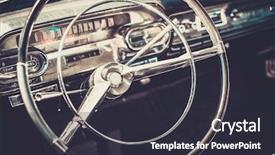  Presentation with classic car - Presentation theme featuring interior of a classic american background and a dark gray colored foreground