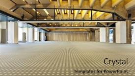  Presentation with conference - Slide set with interior of a conference hall background and a coral colored foreground