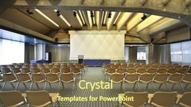  Presentation with conference - Theme featuring interior of a conference hall background and a tawny brown colored foreground