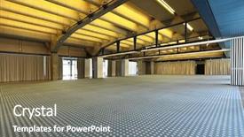  Presentation with hall of fame owrds - Amazing slide set having interior of a conference hall backdrop and a gray colored foreground