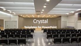  Presentation with conference - Amazing theme having interior of a conference room backdrop and a coral colored foreground