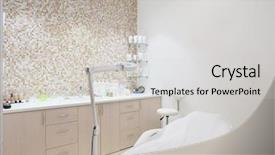  Presentation with interior design office - Slides having interior of a cosmetology office background and a light gray colored foreground