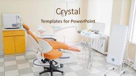  Presentation with clinic - Slide set featuring interior of a dental clinic background and a sky blue colored foreground