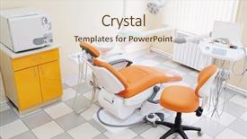  Presentation with work in clinic dental surgery - Presentation design featuring interior of a dental clinic background and a  colored foreground