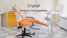  Presentation with work in clinic dental surgery - Slide set with interior of a dental clinic background and a  colored foreground