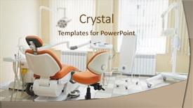  Presentation with work in clinic dental surgery - Colorful presentation theme enhanced with interior of a dental clinic backdrop and a lemonade colored foreground