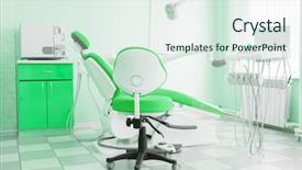  Presentation with work in clinic dental surgery - Amazing slides having interior of a dental clinic backdrop and a sky blue colored foreground