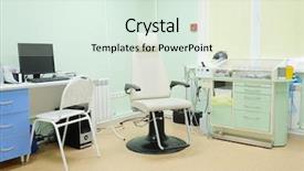  Presentation with ent doctor - Presentation theme with interior of a ent consulting background and a sky blue colored foreground