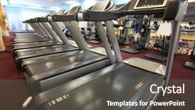  Presentation with fitness - Beautiful theme featuring interior of a fitness hall backdrop and a dark gray colored foreground