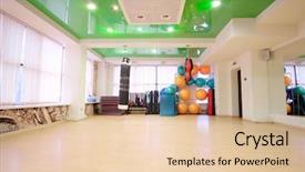  Presentation with fitness - Slides with interior of a fitness hall background and a lemonade colored foreground