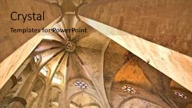  Presentation with gothic - Audience pleasing theme consisting of interior of a gothic church backdrop and a  colored foreground