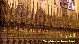  Presentation with gothic - Presentation theme featuring gothic church in barcelona background and a tawny brown colored foreground
