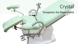  Presentation with consulting - PPT theme enhanced with interior of a gynaecologist consulting background and a sky blue colored foreground